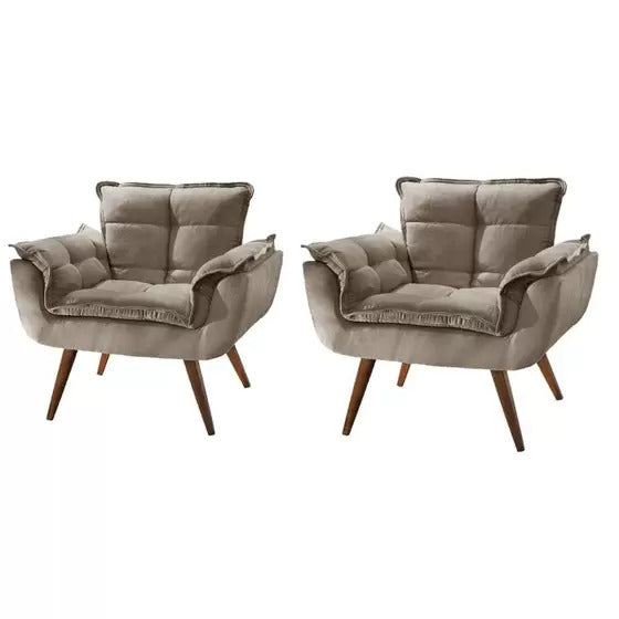 Kit 02 poltrona decoratativa pes palito litoriane