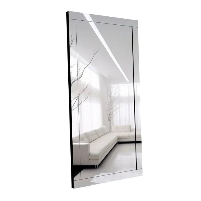 Espelho Grande Corpo Inteiro 185x90cm DubaI Prata Litoriane