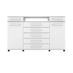 Cômoda 2 Portas 7 Gavetas Paris Branco Litoriane - Cômoda 2 Portas 7 Gavetas Paris Branco Litoriane