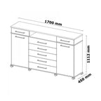 Cômoda 2 Portas 7 Gavetas Paris Branco Litoriane - Cômoda 2 Portas 7 Gavetas Paris Branco Litoriane