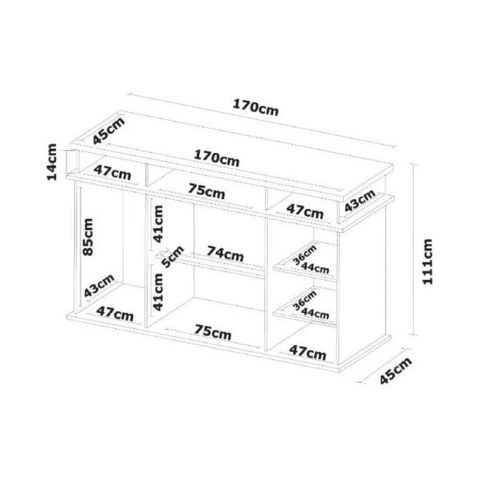 Cômoda 2 Portas 7 Gavetas Paris Branco Litoriane - Cômoda 2 Portas 7 Gavetas Paris Branco Litoriane