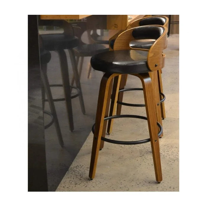 Banqueta para Cozinha Alta Giratória Madeira Rustica Litoriane