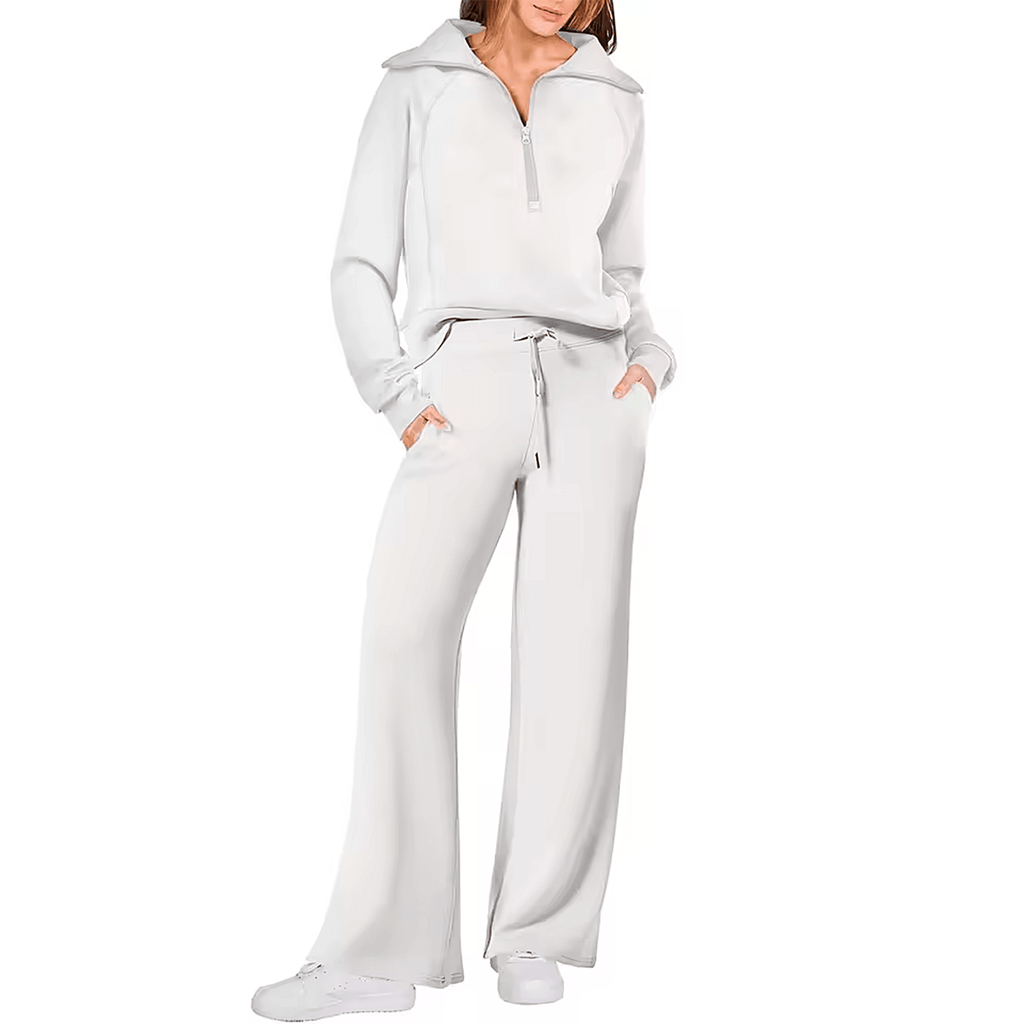 Conjunto Feminino Jetset Comfort Litoriane - Suéter com Gola Alta e Zíper 2 em 1 - Conjunto Feminino Jetset Comfort Litoriane