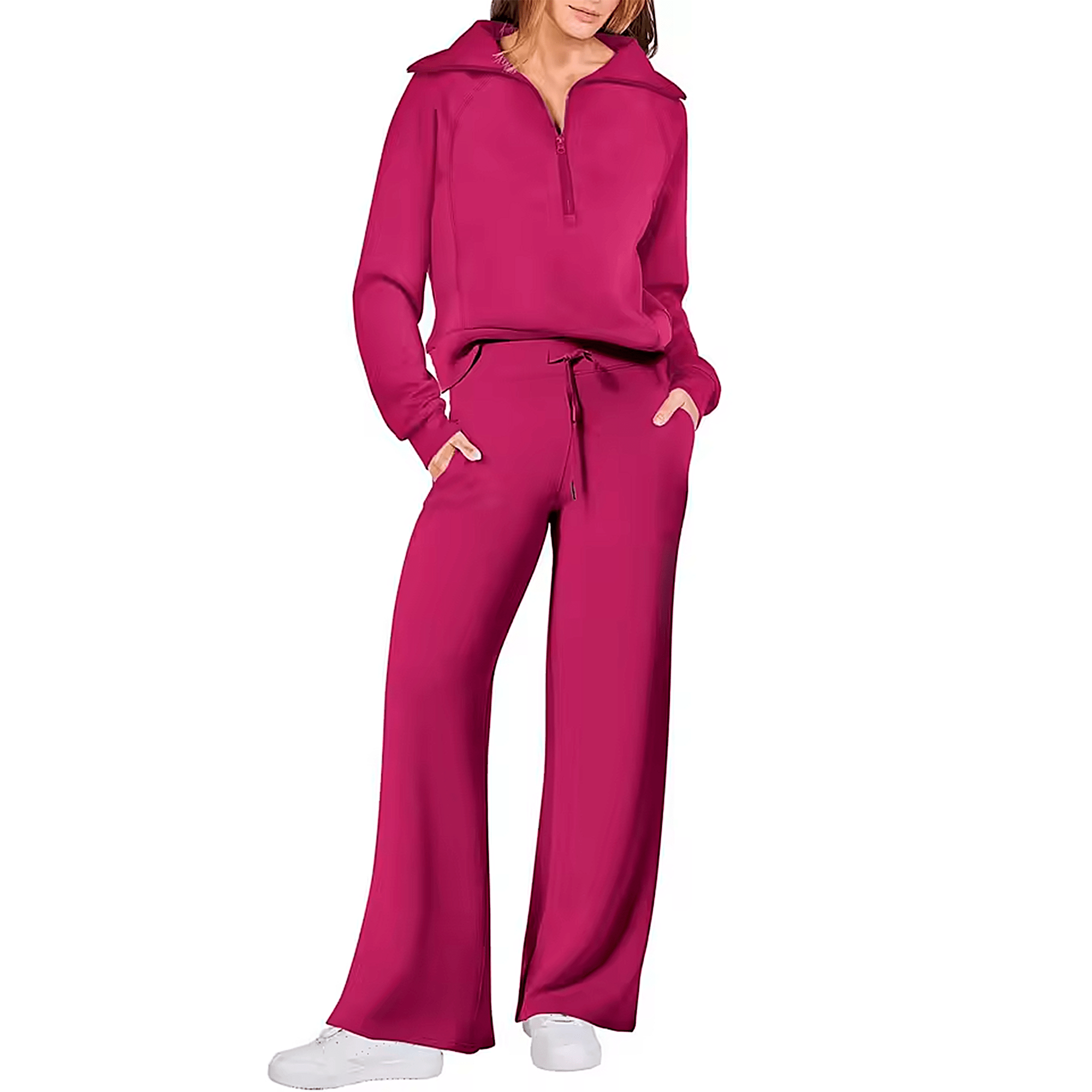 Conjunto Feminino Jetset Comfort Litoriane - Suéter com Gola Alta e Zíper 2 em 1 - Conjunto Feminino Jetset Comfort Litoriane